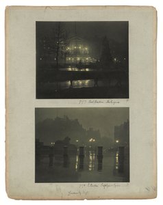 London gázfényben, 1896 körül (zöld tónusú szénnyomatok) alkotó: Paul Martin