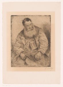 Egy ülő, szakállas férfi portréja alkotó: Paul Mathey (signed by artist)