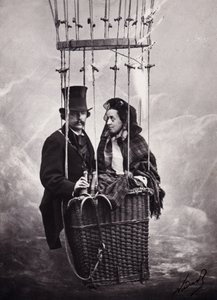 Paul Nadar és felesége a léggömb kosarában (hőlégballon) (f/w fotó)