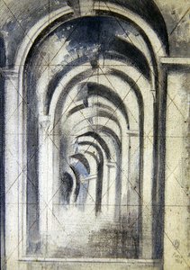 Ívek (tanulmány), szögletes áthelyezésre alkotó: Paul Nash