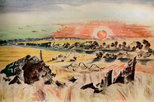Bombázó a kukoricában, 1940 alkotó: Paul Nash