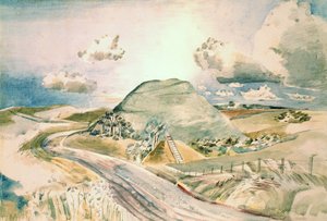 Silbury Hill (akvarell papíron) alkotó: Paul Nash