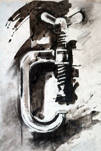Feszítés, 2024 (tinta, papír) alkotó: Paul Powis