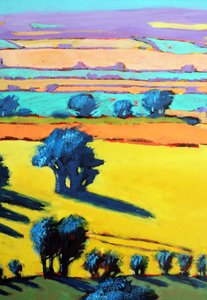 Cotswold Way közelről 6 (akril a fedélzeten) alkotó: Paul Powis