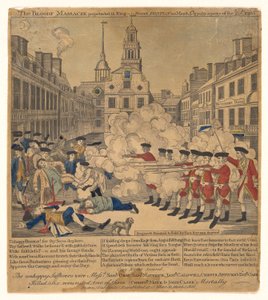 A véres mészárlás Boston King Street-ben 1770. március 5-én.