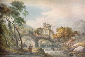 Klasszikus táj, XVIII. század alkotó: Paul Sandby