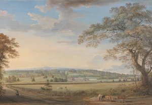 Vinters látképe Boxley-nél, Kentben, Whatman úr Turkey papírmalmaival alkotó: Paul Sandby