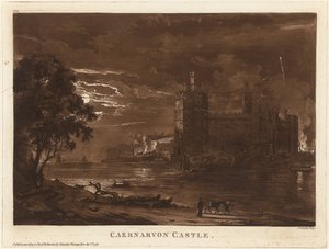 Caernarvon kastély (éjszaka) alkotó: Paul Sandby