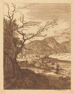 Capriccio Edinburgh kastélyával és Arthur székével alkotó: Paul Sandby