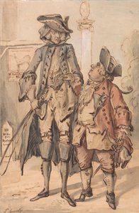 George Bubb Dodington és Sir Thomas Robinson karikatúrája alkotó: Paul Sandby