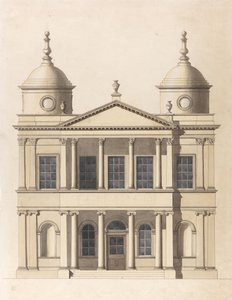 Terv egy templomhoz. A nyugati homlokzat felmérése alkotó: Paul Sandby