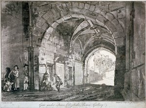 Kapu Erzsébet királynő Képgalériája alatt, Windsor Castle, Berkshire, 1812 alkotó: Paul Sandby