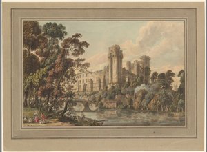 Warwick kastélyának látképe alkotó: Paul Sandby