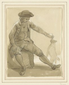 Fiú játszik egy kutyával alkotó: Paul Sandby