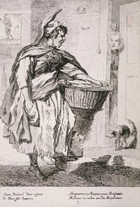 Makrélaárus, Cries of London, 1760 alkotó: Paul Sandby