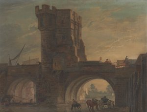 Old Bridge Shrewsburyben alkotó: Paul Sandby