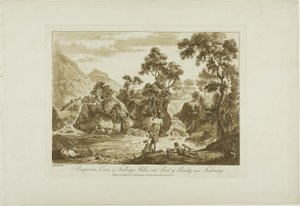 Pengeran Corn és Fulling Mills, Pont y Pandyvel, Ffestiniog közelében alkotó: Paul Sandby
