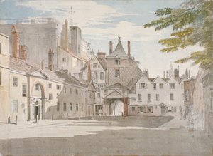 Scotland Yard a bankettház egy részével, Whitehall, Westminster, London, c1776 alkotó: Paul Sandby