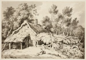 Tetőfedeles házikó alkotó: Paul Sandby
