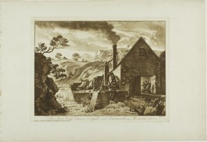 Az Iron Forge Dolgelli és Barmouth között Merioneth Shire-ben alkotó: Paul Sandby