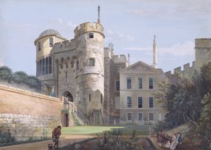 A Norman Gate és a kormányzóhelyettes háza (guache, grafit, papíron) alkotó: Paul Sandby