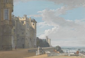 Az északi terasz, a windsori kastély, nyugatra nézve alkotó: Paul Sandby