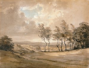 Hampstead Heath kilátása (akvarell papíron) alkotó: Paul Sandby