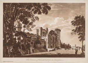 Kilátás a Warwick-kastélyra: A Warwick-kastély bejárata az alsó udvarból, 1776. alkotó: Paul Sandby