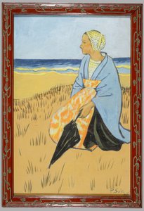 A tengerparton ülő breton nő alkotó: Paul Sérusier