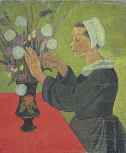 Bretagne-i nő csokorral (Huelgoat) alkotó: Paul Sérusier