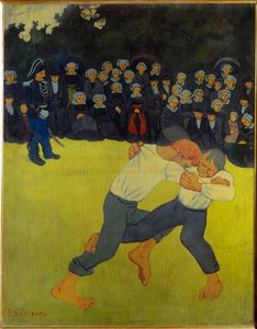 La lutte Bretonne (festmény, vászon) alkotó: Paul Serusier