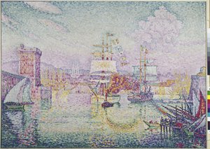Belépés Marseille kikötőjébe (olaj, vászon alkotó: Paul Signac