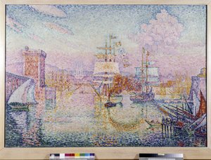 Belépés Marseille kikötőjébe. Paul Signac festménye (1895-1935) alkotó: Paul Signac