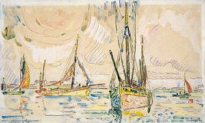 Halászhajók Locmalo kikötőjében alkotó: Paul Signac