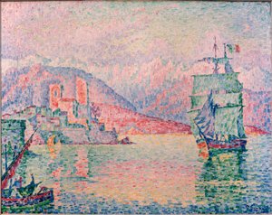 Antibes kikötője az esti fényben alkotó: Paul Signac