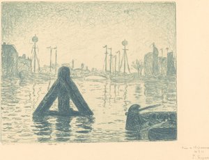 Kikötő Hollandiában – Flushing (La balise – En Holland, Flessingue) alkotó: Paul Signac