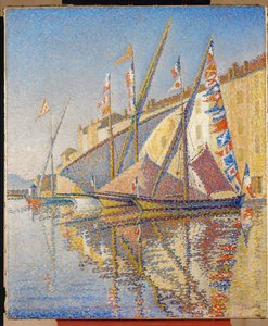 St. Tropez kikötője, Franciaország (olaj, vászon) alkotó: Paul Signac