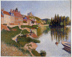 Les Andelys, a bank Paul Signac festménye (1863-1935) 1886 V. 0,65x0,81 m Párizs, Muse d