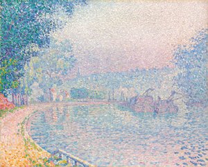 Samois, La Berge, reggel, 1901 alkotó: Paul Signac