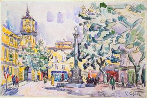 A Hotel de Ville tere Aix-en-Provence-ban, a XX. század elején alkotó: Paul Signac