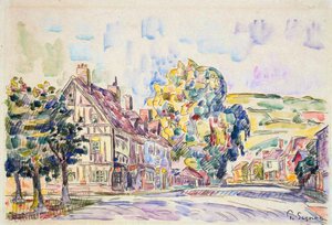 Utca egy keretes házzal Normandiában, 1925 alkotó: Paul Signac