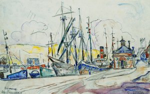 Fecamp kikötője; Le Port a Fecamp, 1930 alkotó: Paul Signac