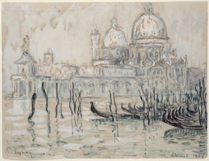 Velence vagy Gondolák, 1908 (fekete kréta és wc papíron) alkotó: Paul Signac