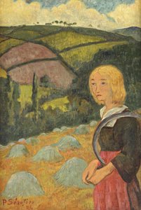 Fiatal breton lány és szénakazalok, 1924 alkotó: Paul Sérusier