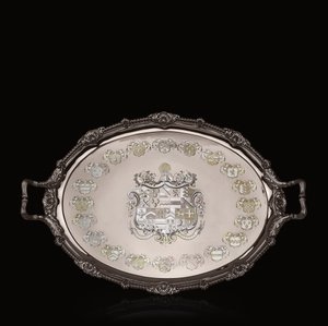 George III teástálca címeres metszet