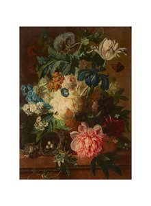 Tavaszi virágcsendélet egy talpas urnában (olaj, vászon) alkotó: Paul Theodor van Brussel