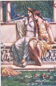 Juno, Ceres és a nimfák és a Kaszás maszkja, illusztráció a viharból, 1908