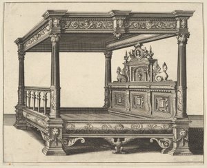 Baldachinos ágy a Verscheyden Schrynwercktől ... [Több asztalosáru ...], 1658.
