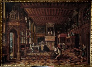 Flamand belső. Paulus Vredeman De Vries (1567-1630) festménye