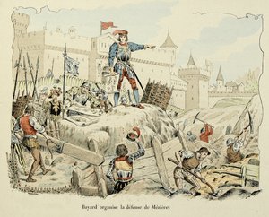 Illusztráció Theodore Cahu „Histoire du chevalier Bayard” című könyvéből, illusztrálta Paul De Semant (1855-1915): Bayard megszervezi Mezieres védelmét 1521 alkotó: Paul de Semant